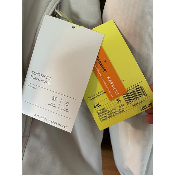 All in Motion Cream Softshell Fleece Jacket Size 4XL PTP 33” Length 32” - Picture 10 of 10